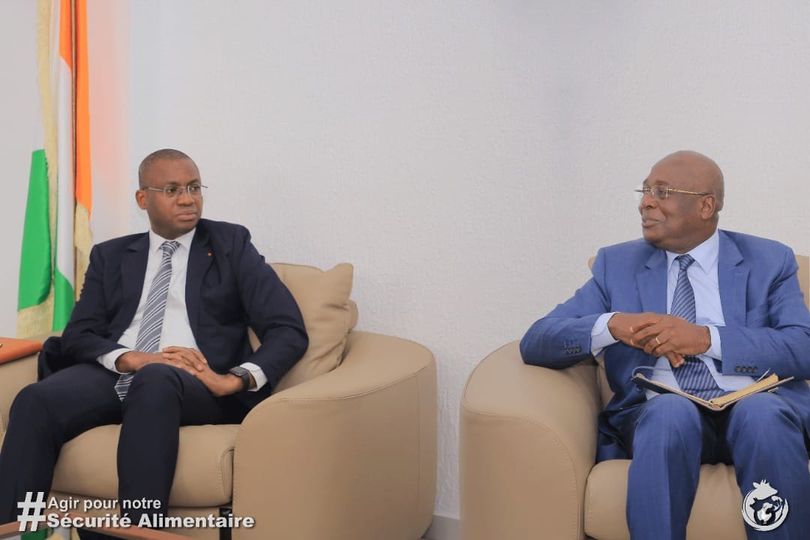le Ministre Sidi Tiemoko Touré a reçu en audience M. ATSIN Yao Léonce, Directeur Exécutif du FIRCA.