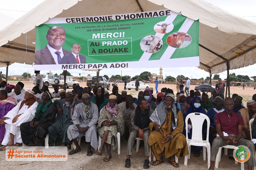 Le Ministre Sidi Touré aux côtés des acteurs de la filière Bétail-viande pour rendre hommage au Président Ouattara