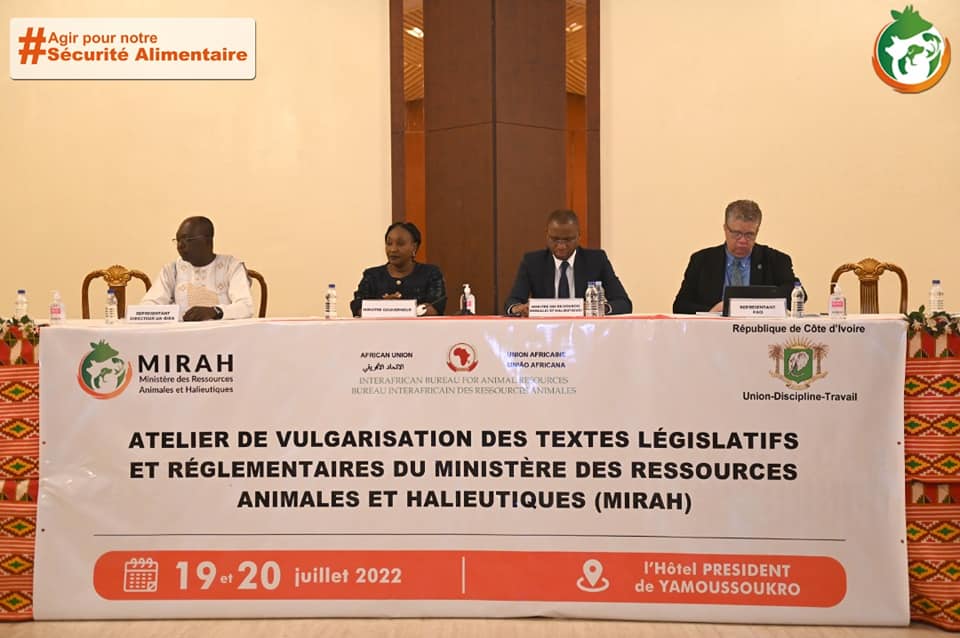 Vulgarisation des textes législatifs et réglementaires du ministère des ressources animales et Halieutiques : Le ministre Sidi Touré et les acteurs en réflexion à Yamoussoukro